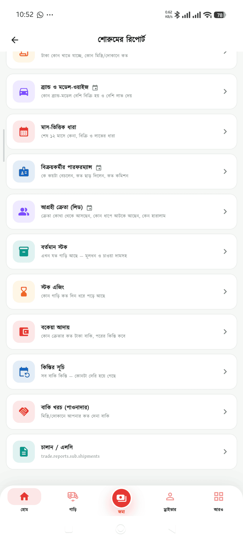 ১৪ রকম রিপোর্ট — চালান/এলসি থেকে পাওনাদার পর্যন্ত